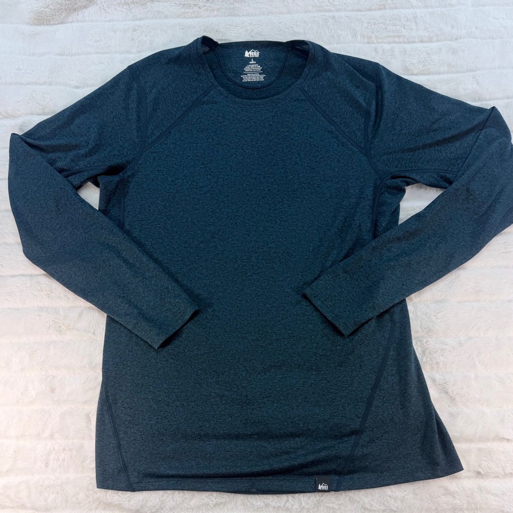 REI Co-op Women's Long Sleeve Performance Base Layer Top Teal Heather Size Large